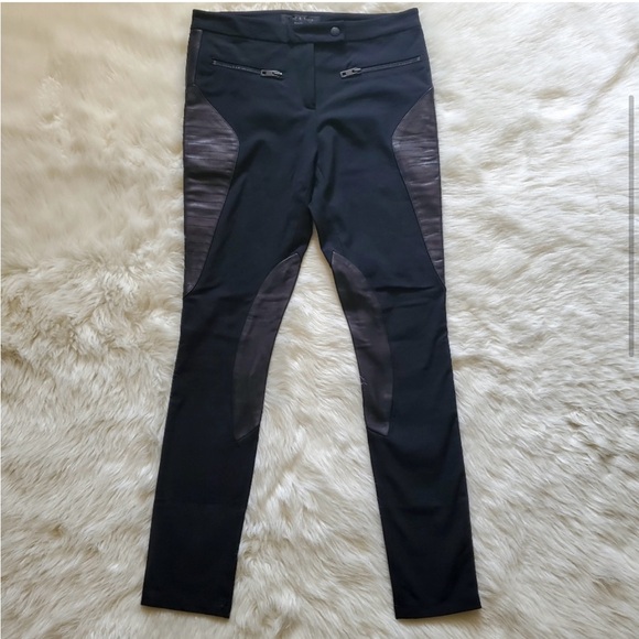 rag & bone Ilford Leather Panel Skinny Black Pants 🐈⬛ - Picture 4 of 12